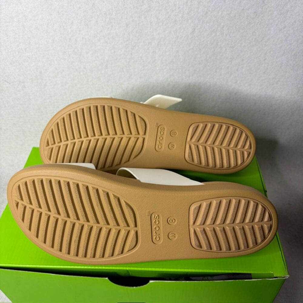 Womens Crocs LiteRide white double strap comfort slide sandals size 8 - Picture 4 of 6